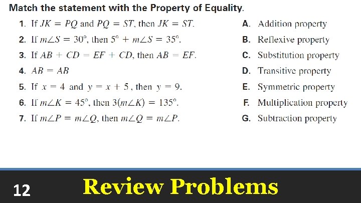 12 Review Problems 