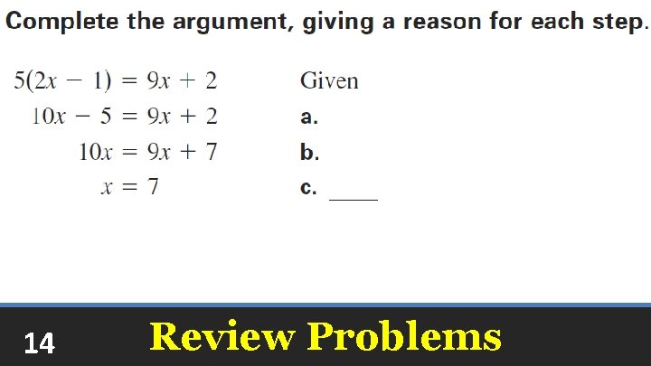 14 Review Problems 