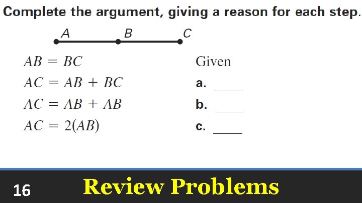 16 Review Problems 