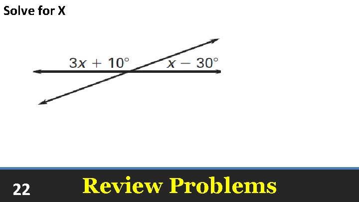 Solve for X 22 Review Problems 