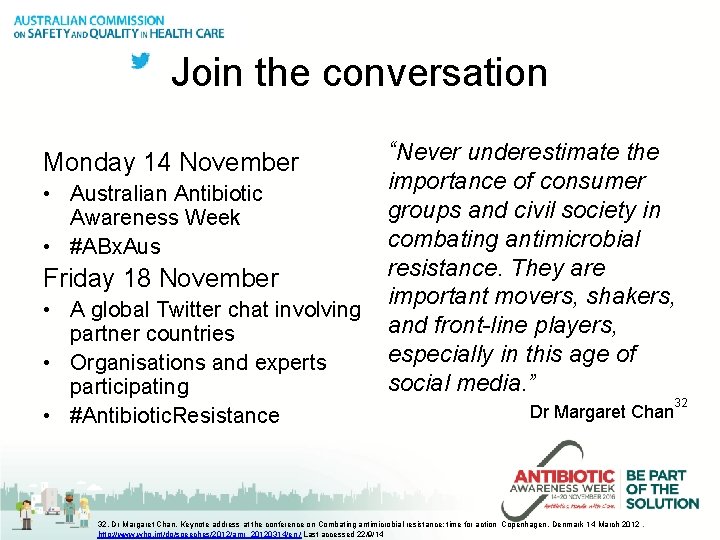Join the conversation Monday 14 November “Never underestimate the importance of consumer groups and