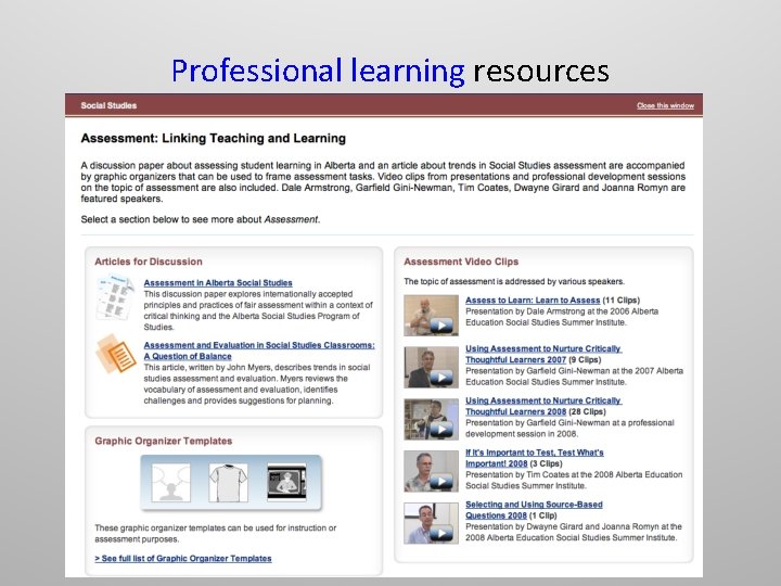 Professional learning resources 