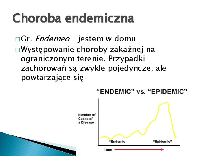 Choroba endemiczna � Gr. Endemeo – jestem w domu � Występowanie choroby zakaźnej na