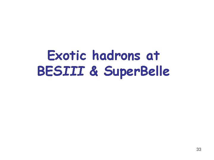 Exotic hadrons at BESIII & Super. Belle 33 