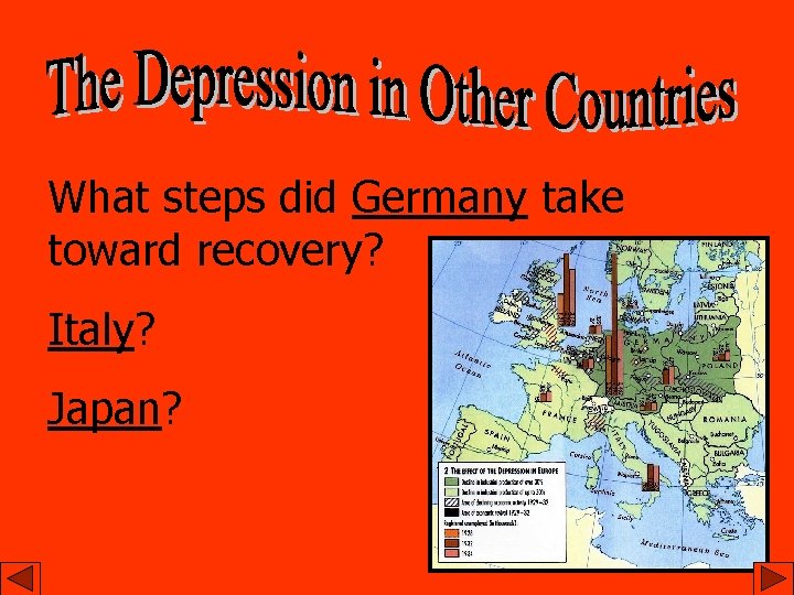 What steps did Germany take toward recovery? Italy? Japan? 