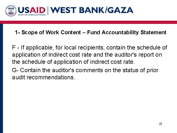 1 - Scope of Work Content – Fund Accountability Statement F - If applicable,