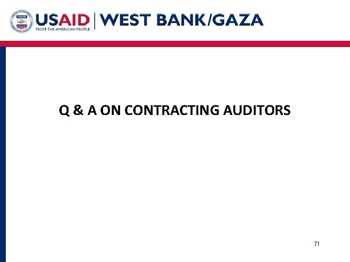 Q & A ON CONTRACTING AUDITORS 71 