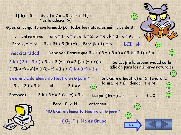 1) b) Si G 2 = { x / x = 3 k ,