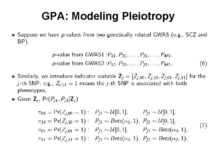 GPA: Modeling Pleiotropy 