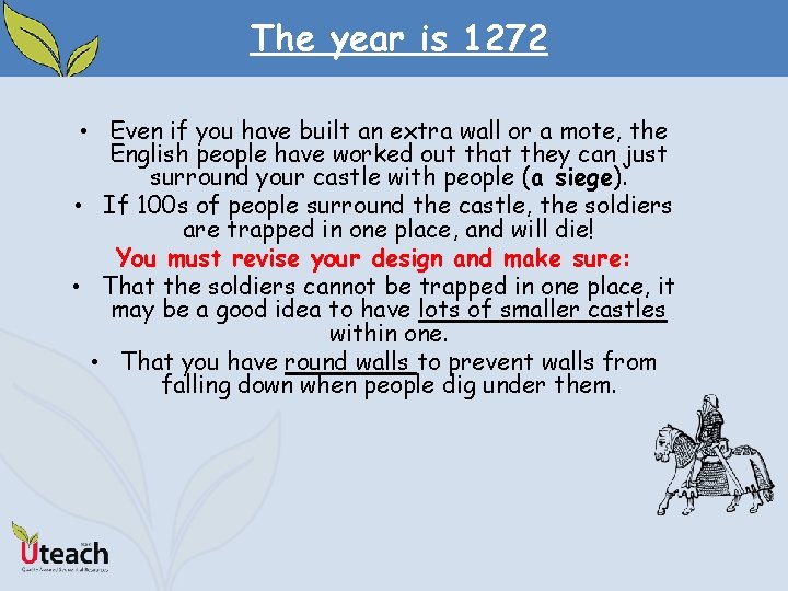 The year is 1272 • Even if you have built an extra wall or
