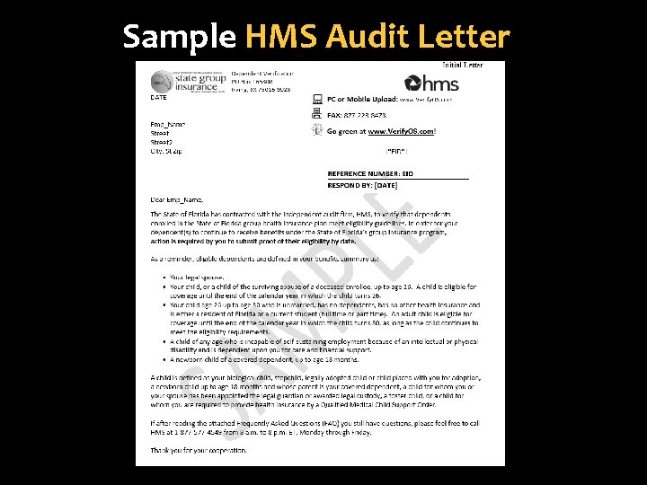 Sample HMS Audit Letter 