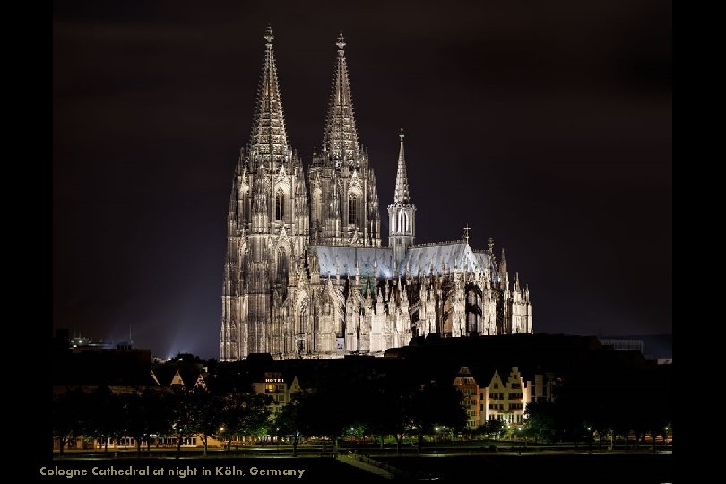 Cologne Cathedral at night in Köln, Germany 