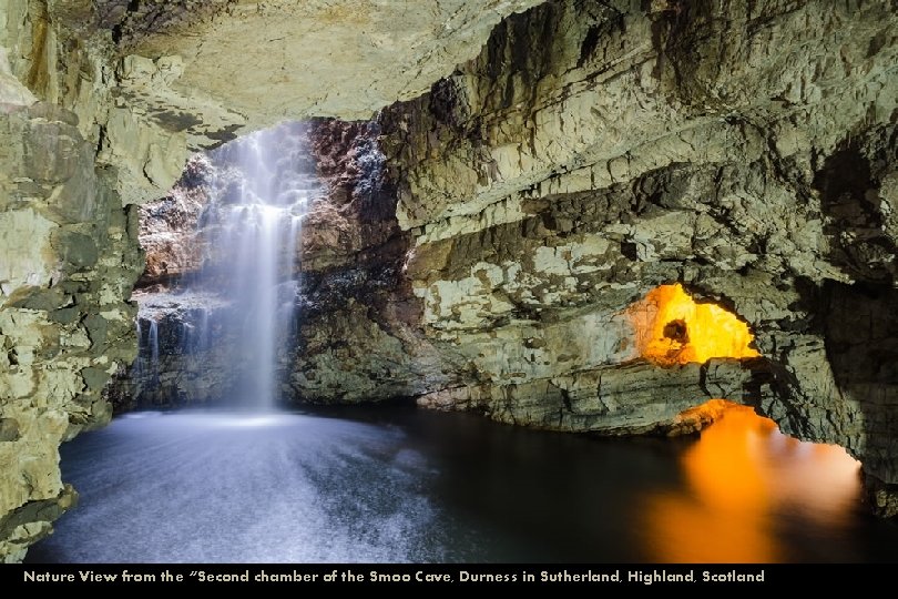Nature View from the “Second chamber of the Smoo Cave, Durness in Sutherland, Highland,