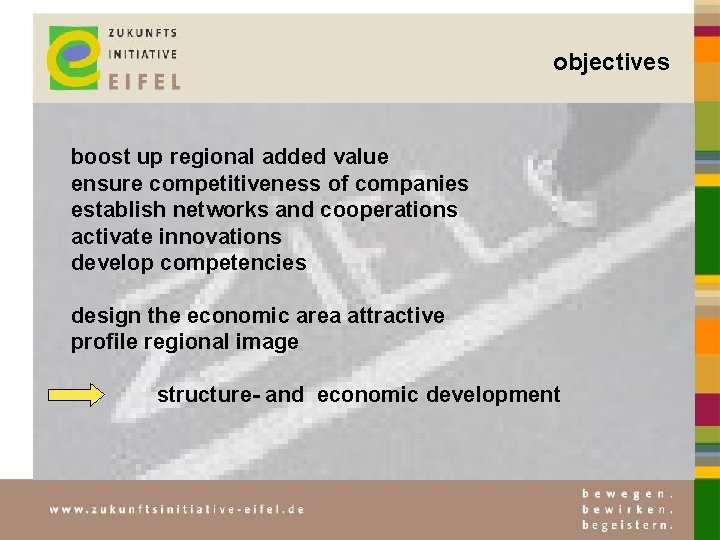 objectives boost up regional added value ensure competitiveness of companies establish networks and cooperations