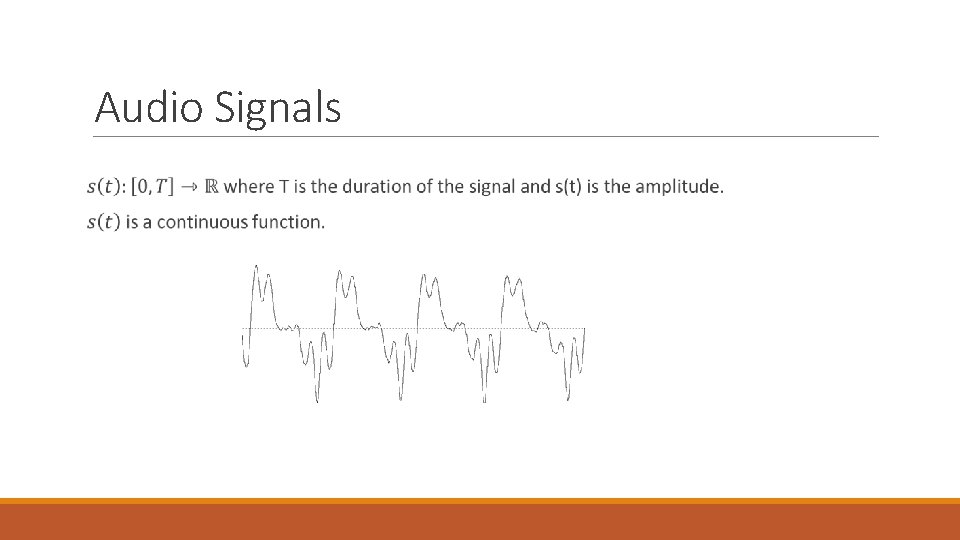 Audio Signals 
