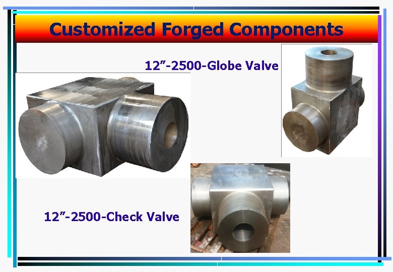 Customized Forged Components 12”-2500 -Globe Valve 12”-2500 -Check Valve 