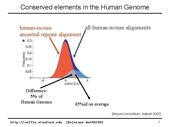 Conserved elements in the Human Genome all human-mouse alignments human-mouse ancestral repeats alignment election