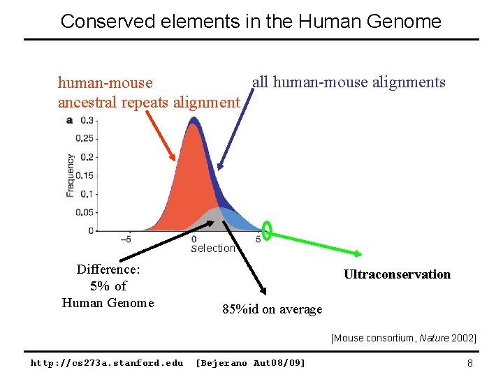 Conserved elements in the Human Genome all human-mouse alignments human-mouse ancestral repeats alignment election