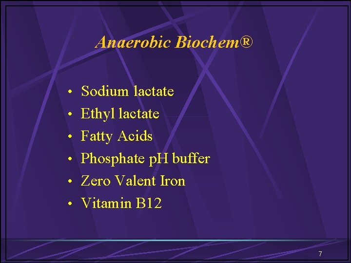 Anaerobic Biochem® • Sodium lactate • Ethyl lactate • Fatty Acids • Phosphate p. Anaerobic Biochem® • Sodium lactate • Ethyl lactate • Fatty Acids • Phosphate p.