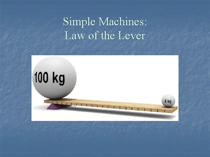 Simple Machines: Law of the Lever 