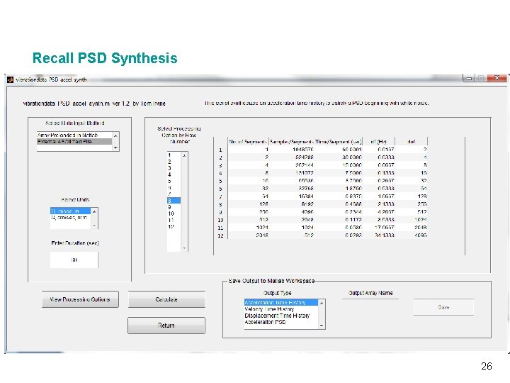 Recall PSD Synthesis Vibrationdata 26 
