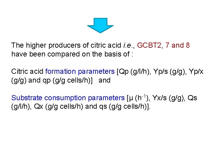 The higher producers of citric acid i. e. , GCBT 2, 7 and 8