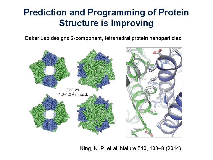 Prediction and Programming of Protein Structure is Improving Baker Lab designs 2 -component, tetrahedral