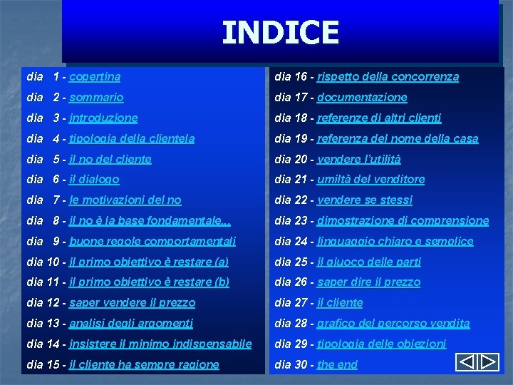 INDICE dia 1 - copertina dia 16 - rispetto della concorrenza dia 2 -