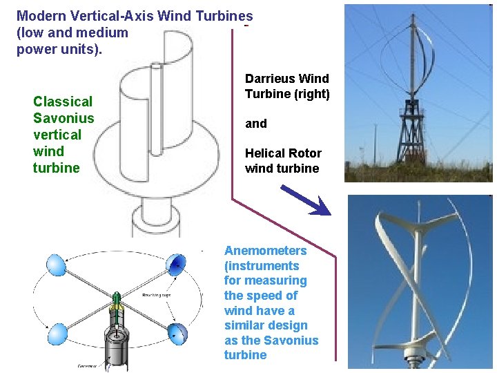 Modern Vertical-Axis Wind Turbines (low and medium power units). Classical Savonius vertical wind turbine