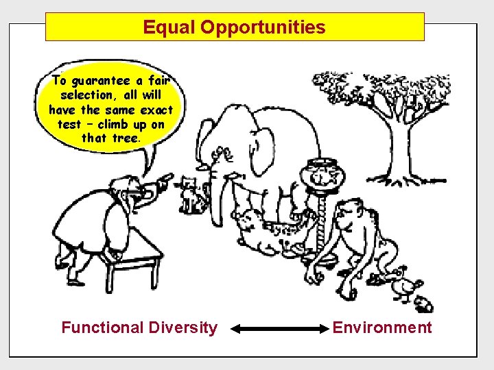 Equal Opportunities To guarantee a fair selection, all will have the same exact test