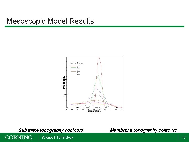 Mesoscopic Model Results Substrate topography contours Science & Technology Membrane topography contours 17 