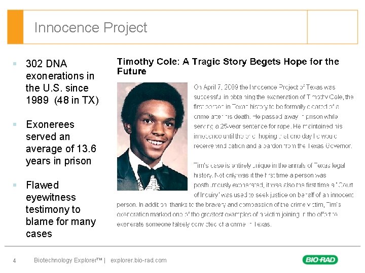 Innocence Project § 302 DNA exonerations in the U. S. since 1989 (48 in