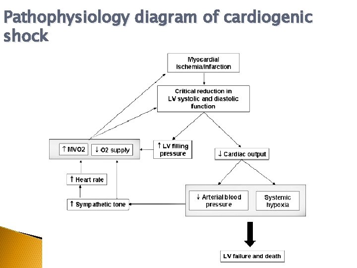 Pathophysiology diagram of cardiogenic shock 
