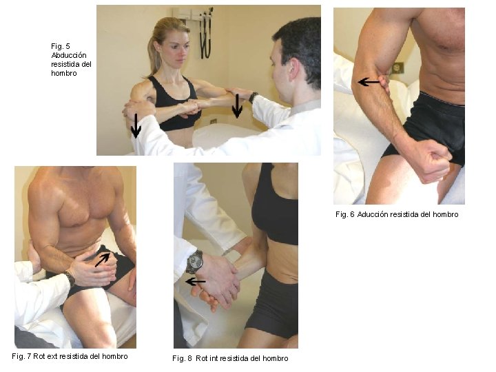 Fig. 5 Abducción resistida del hombro Fig. 6 Aducción resistida del hombro Fig. 7