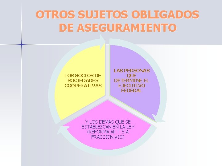 OTROS SUJETOS OBLIGADOS DE ASEGURAMIENTO LOS SOCIOS DE SOCIEDADES COOPERATIVAS LAS PERSONAS QUE DETERMINE