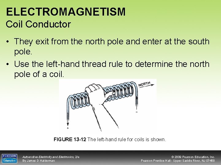 ELECTROMAGNETISM Coil Conductor • They exit from the north pole and enter at the