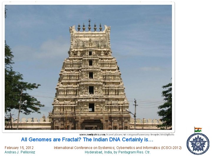 All Genomes are Fractal? The Indian DNA Certainly is… February 15, 2012 Andras J.