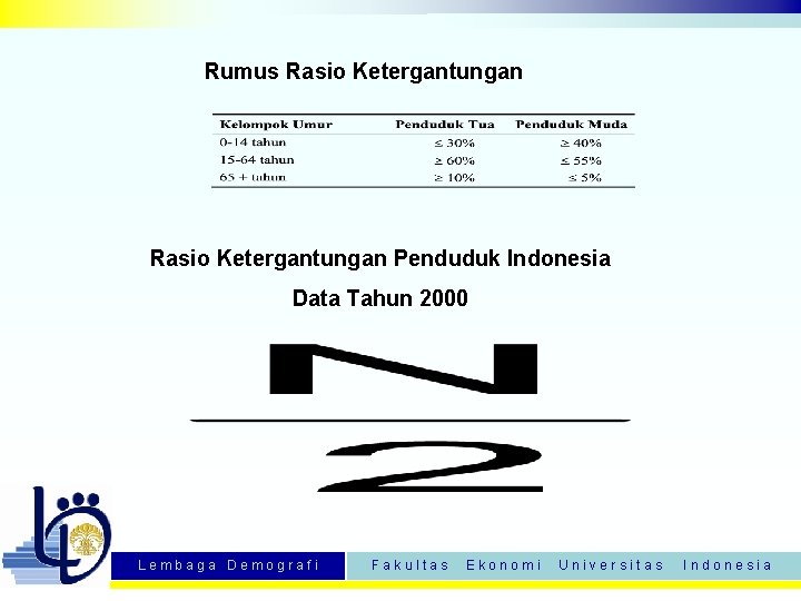 Rumus Rasio Ketergantungan Penduduk Indonesia Data Tahun 2000 L e m b a g