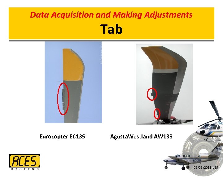 Data Acquisition and Making Adjustments Tab Eurocopter EC 135 Agusta. Westland AW 139 06/06/2011