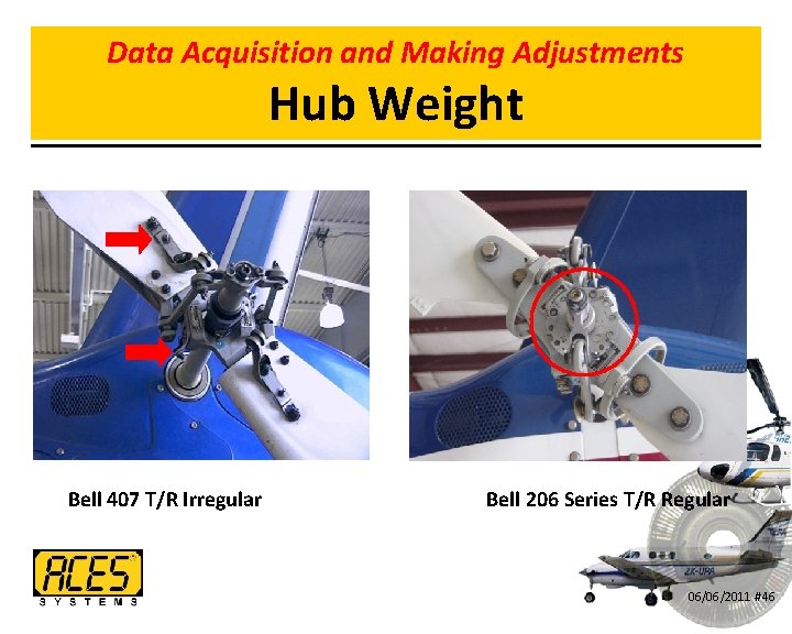 Data Acquisition and Making Adjustments Hub Weight Bell 407 T/R Irregular Bell 206 Series