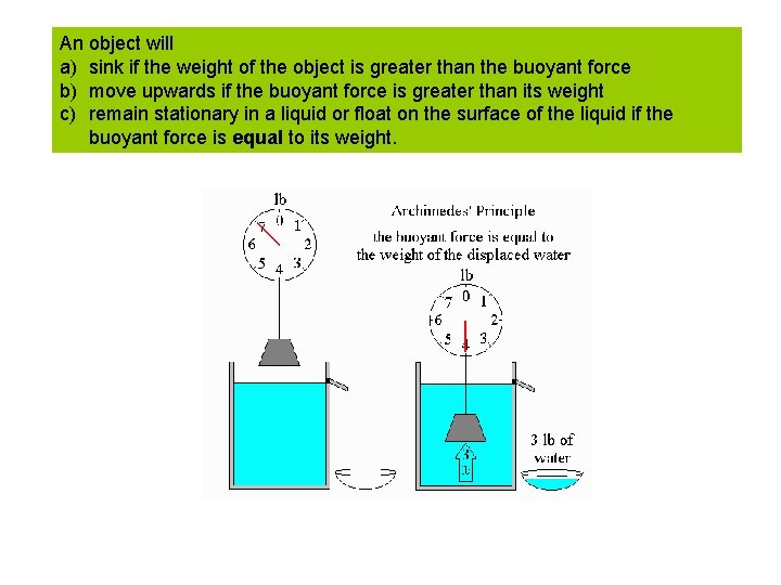 An object will a) sink if the weight of the object is greater than An object will a) sink if the weight of the object is greater than