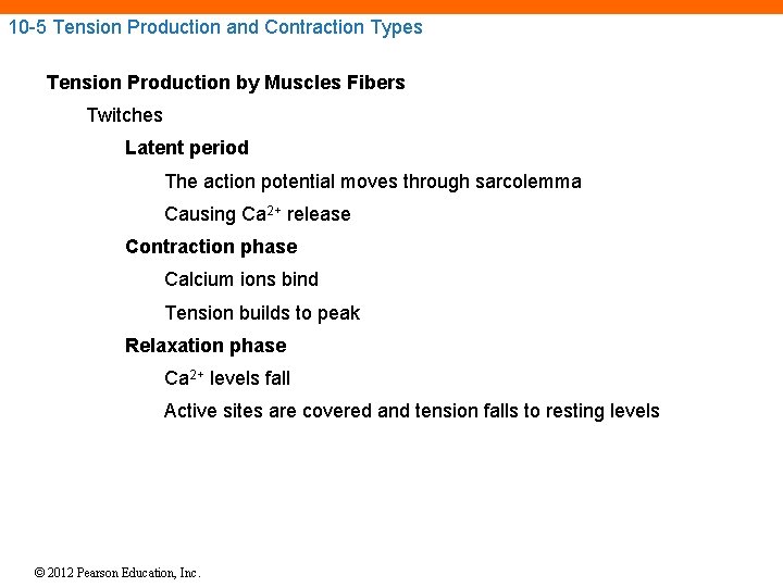 10 -5 Tension Production and Contraction Types Tension Production by Muscles Fibers Twitches Latent 10 -5 Tension Production and Contraction Types Tension Production by Muscles Fibers Twitches Latent