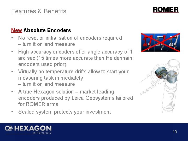 Features & Benefits New Absolute Encoders • No reset or initialisation of encoders required Features & Benefits New Absolute Encoders • No reset or initialisation of encoders required