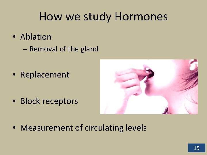 How we study Hormones • Ablation – Removal of the gland • Replacement •