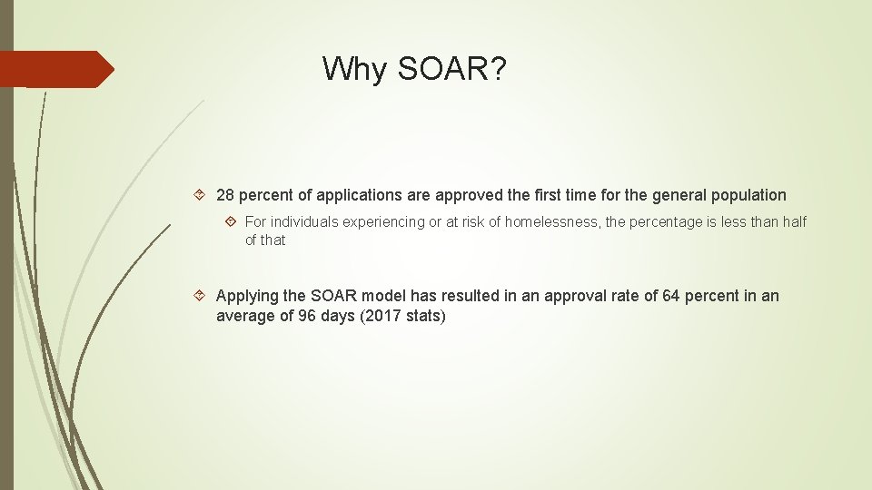 Why SOAR? 28 percent of applications are approved the first time for the general