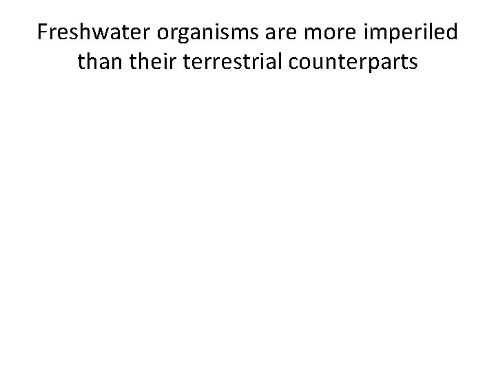 Freshwater organisms are more imperiled than their terrestrial counterparts 