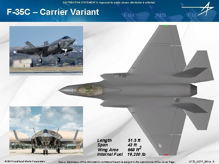 DISTRIBUTION STATEMENT A: Approved for public release; distribution is unlimited. F-35 C – Carrier