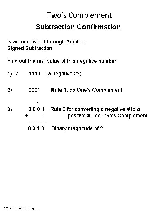 Two’s Complement Subtraction Confirmation Is accomplished through Addition Signed Subtraction Find out the real