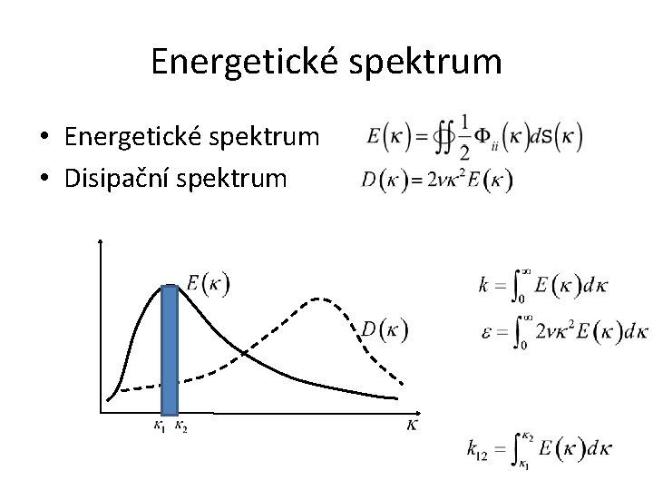 Energetické spektrum • Disipační spektrum 