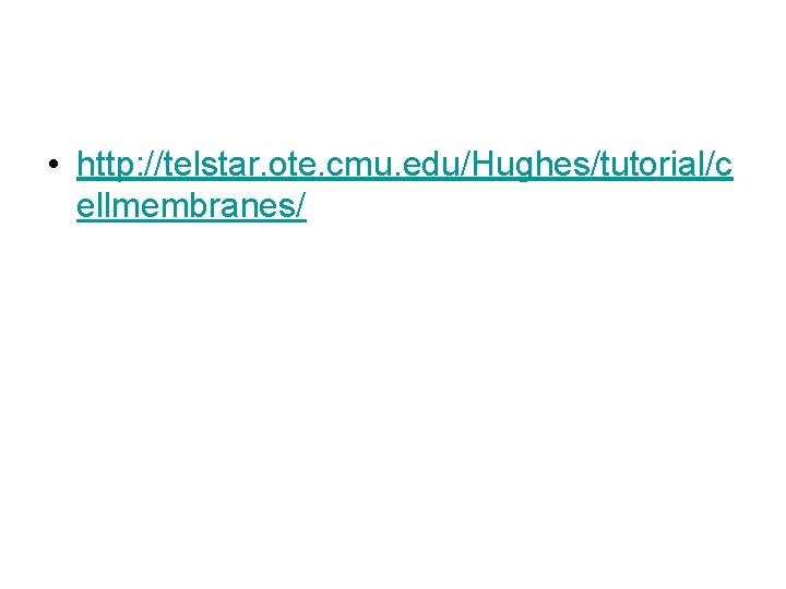  • http: //telstar. ote. cmu. edu/Hughes/tutorial/c ellmembranes/ 